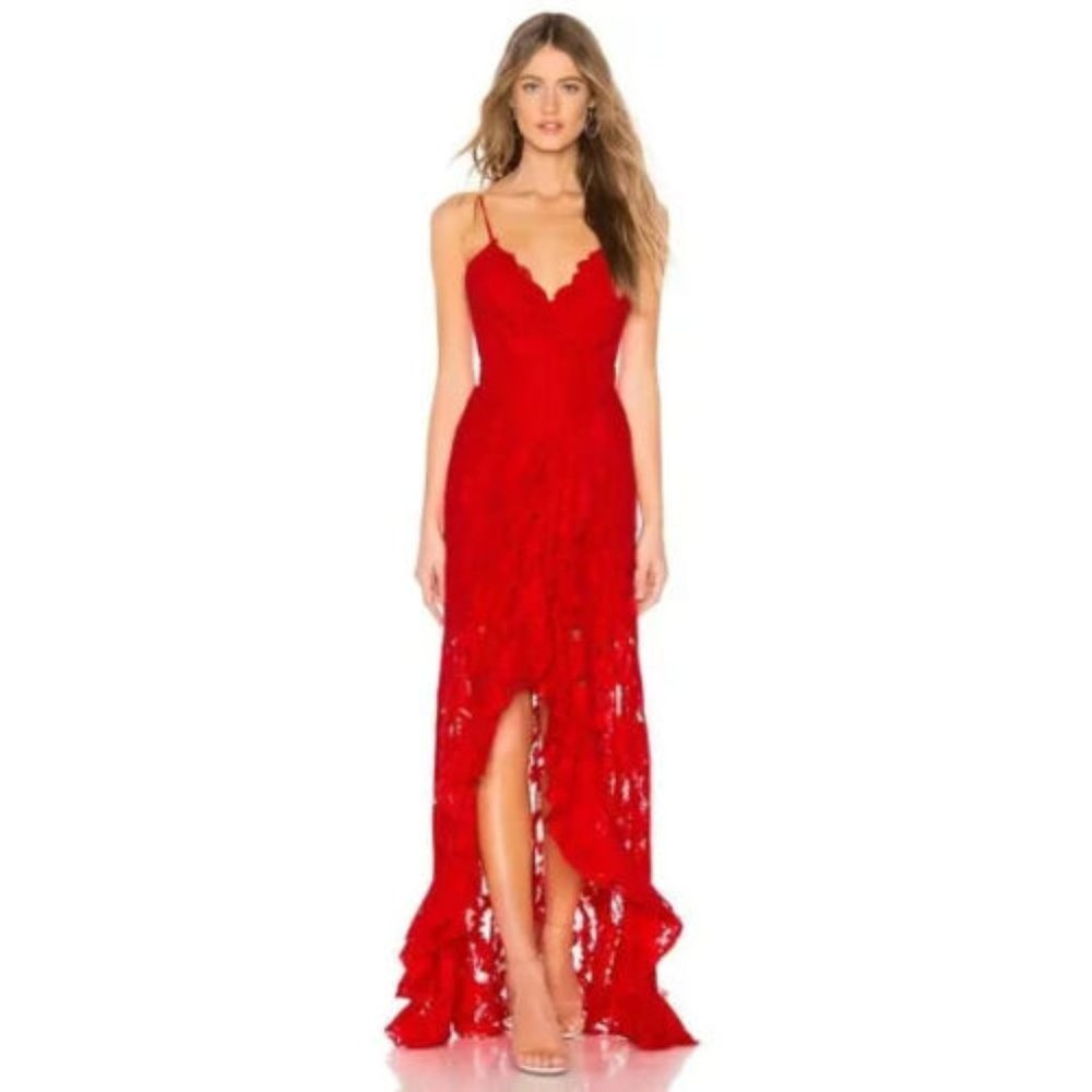 MAJORELLE Paisley Dress in Red Rose